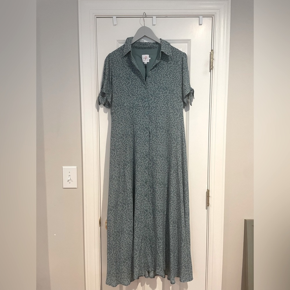 The Nines by Hatch Green Floral Maxi Dress